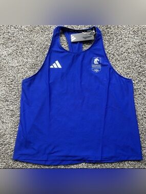 Adidas BM25 Own The Run Womens Running Tank Top Blue Size Medium JP3287